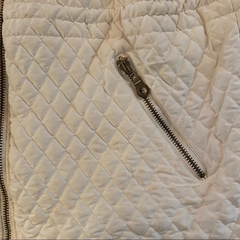 Vintage Y2K Quilted Cloud Coat Puffer Coat Faux Fur Coat Winter White Coat - Picture 6 of 15